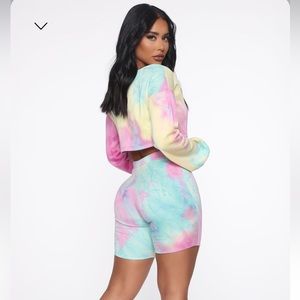 Tie dyed biker set